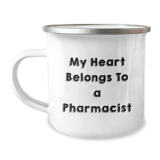 Funny Pharmacist Gifts from Friends - 'My Heart Belongs To A Pharmacist' Christmas Unique Mug for Pharmacist Enthusiasts - Image 1