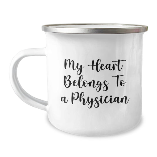 Funny Physician Gifts from Men - My Heart Belongs To A Physician Christmas Unique Mug for Women - Image 1
