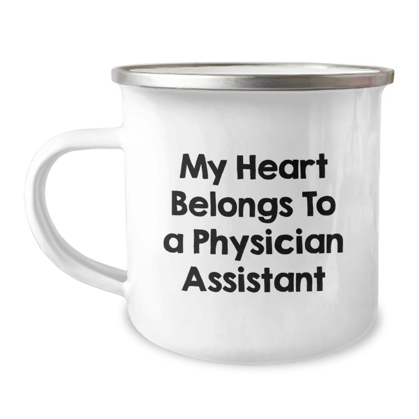 Funny Physician Assistant Gifts for Men, Women, Coworkers, Family - 'My Heart Belongs To A Physician Assistant' Camping Mug, Unique Christmas Memorable Presents - Image 1