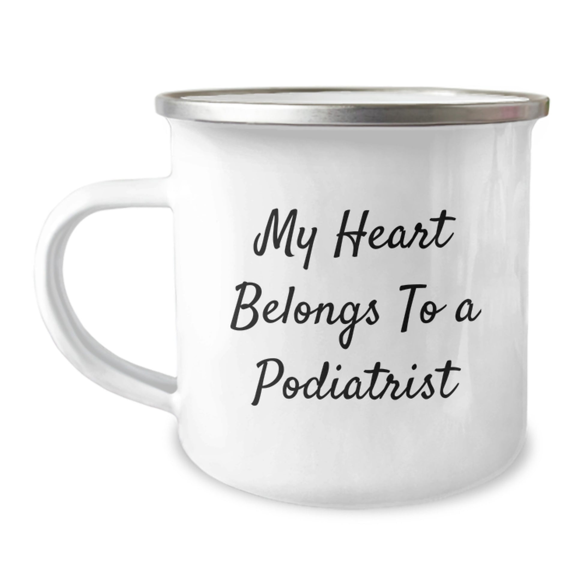 Funny Podiatrist Gifts for Men from Friends, Christmas Unique Coffee Mugs for Camping Lovers with 'My Heart Belongs To A Podiatrist' Quote - Image 1