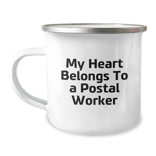 Funny Quote Camping Mug Gifts from Family to Postal Worker, A Loving Tribute on Christmas Unique Gifts for Postal Worker Men - Image 1