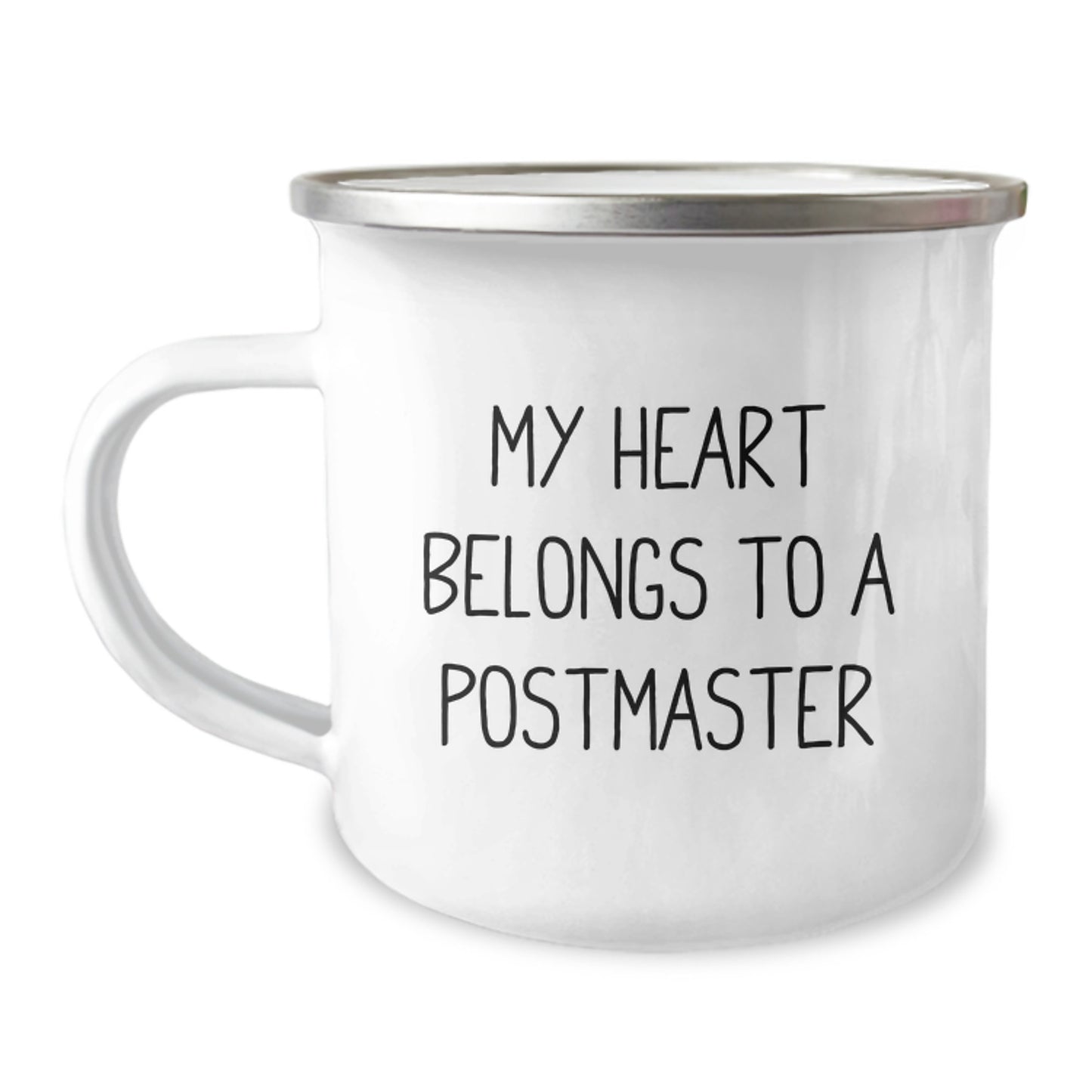 Funny Postmaster Gifts from Family - My Heart Belongs To A Postmaster Christmas Unique Mug for Men and Women - Image 1