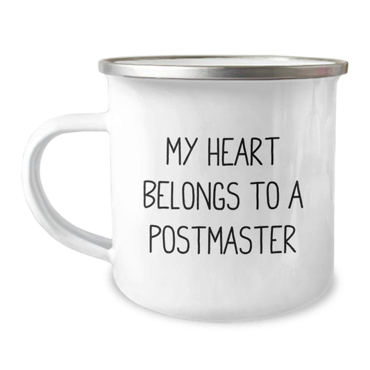 Funny Postmaster Gifts from Family - My Heart Belongs To A Postmaster Christmas Unique Mug for Men and Women - Image 1