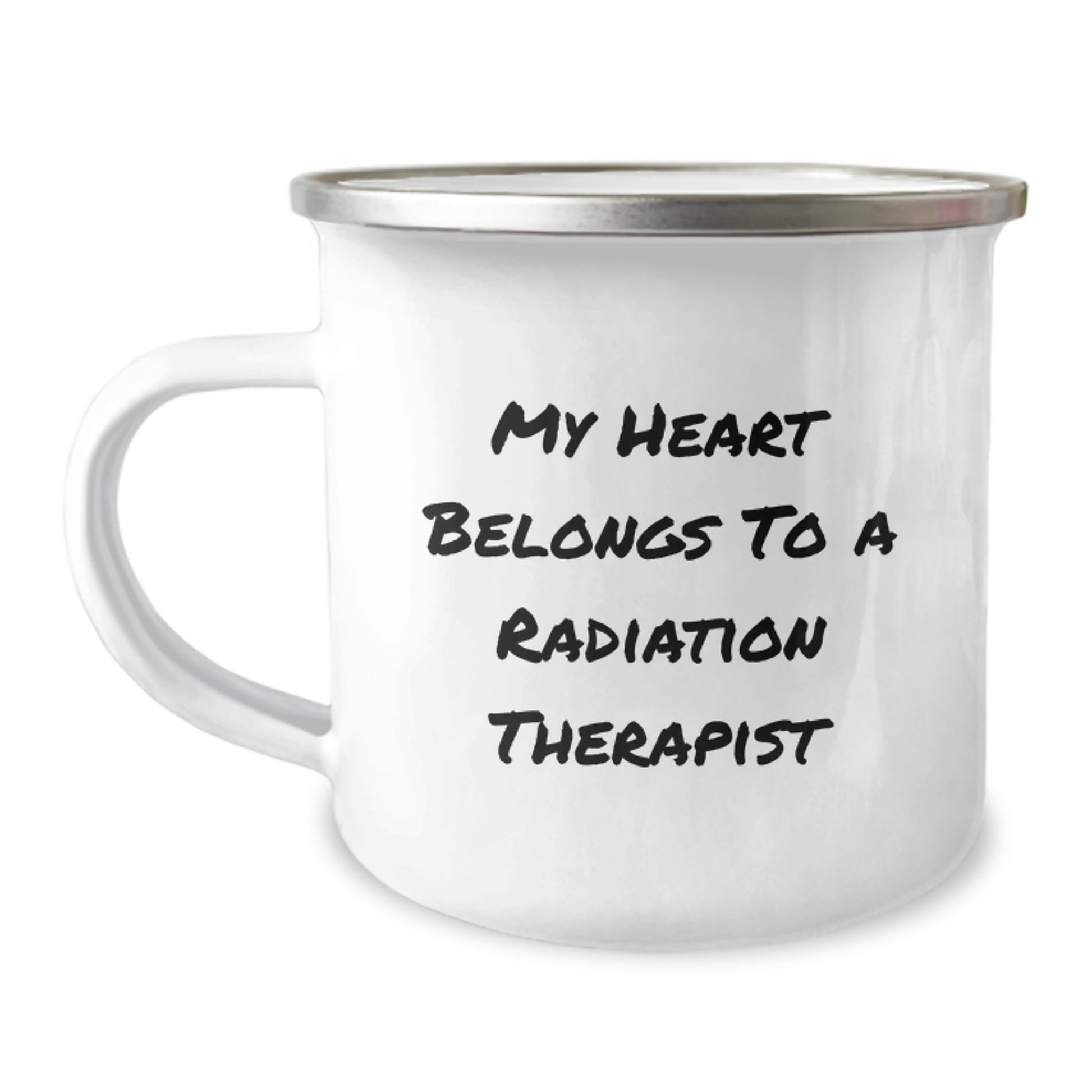 Funny Radiation Therapist Gifts for Him or Her, Christmas Unique Mugs with My Heart Belongs To A Radiation Therapist - Image 1