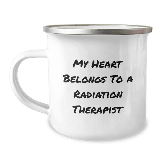 Funny Radiation Therapist Gifts for Him or Her, Christmas Unique Mugs with My Heart Belongs To A Radiation Therapist - Image 1