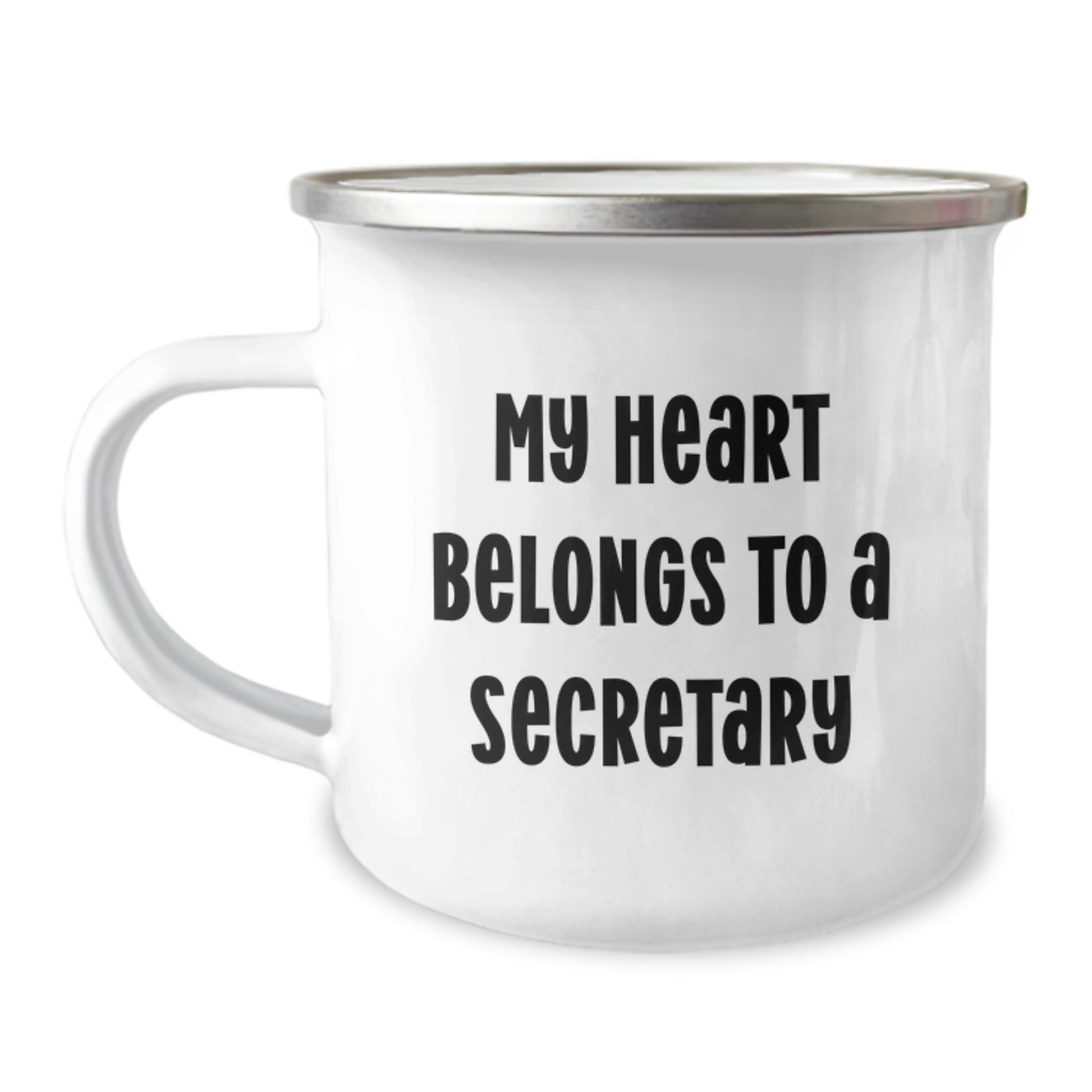 Funny Gifts for Secretary, Perfect Camping Mug for Men, Unique Secretary Quotes - 'My Heart Belongs To A Secretary' Coffee Mug - Christmas Unique Gifts - Image 1