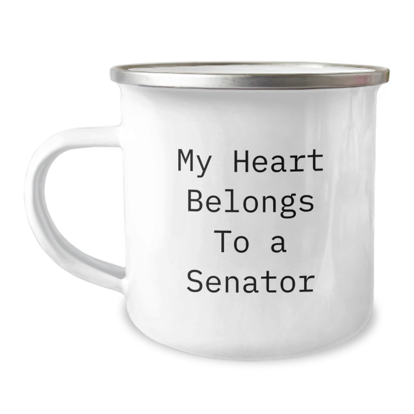 Funny Senator Gifts from Men to Friends - 'My Heart Belongs To A Senator' Christmas Unique Mugs for Senator Lovers, Funny Senator Mugs, Senator Camping Mugs - Image 1