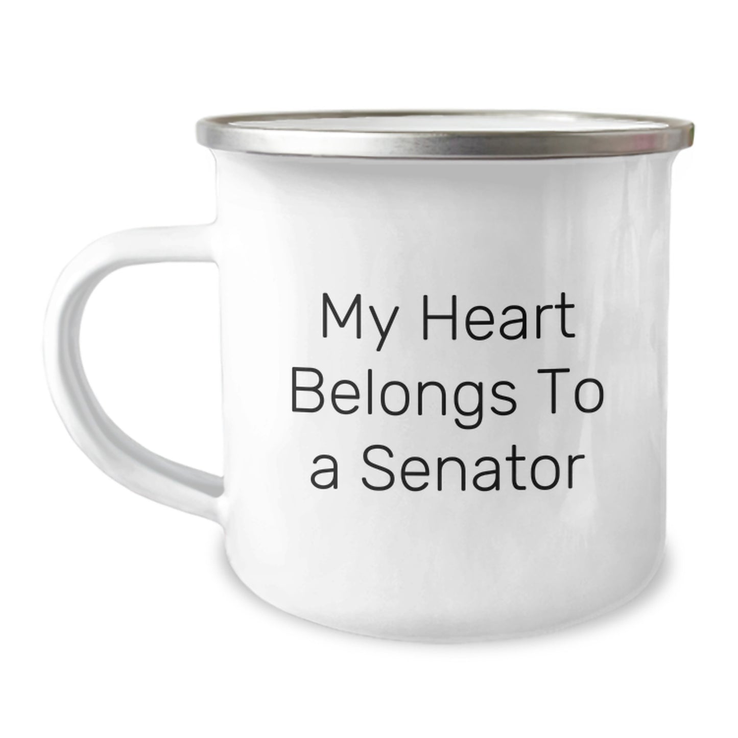 Funny Senator Christmas Unique Gifts for Friends Gifts from Men, My Heart Belongs To A Senator Inspired Senator Camping Mug for Senator - Image 1