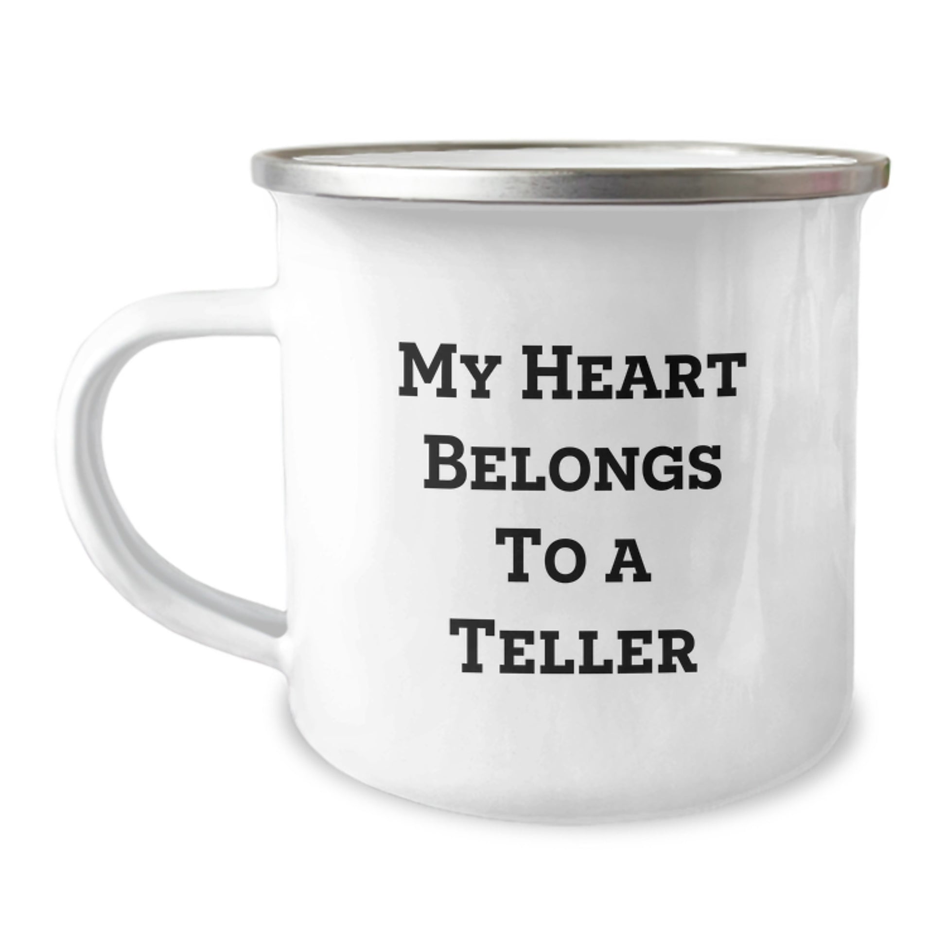 Funny Teller Gifts, Christmas Unique, Camping Mug, My Heart Belongs To A Teller, Gifts for Friends - Gifts from Family - Image 1