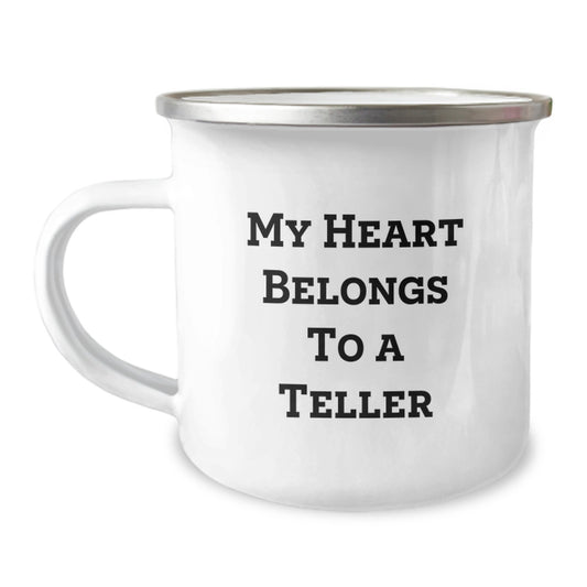 Funny Teller Gifts, Christmas Unique, Camping Mug, My Heart Belongs To A Teller, Gifts for Friends - Gifts from Family - Image 1