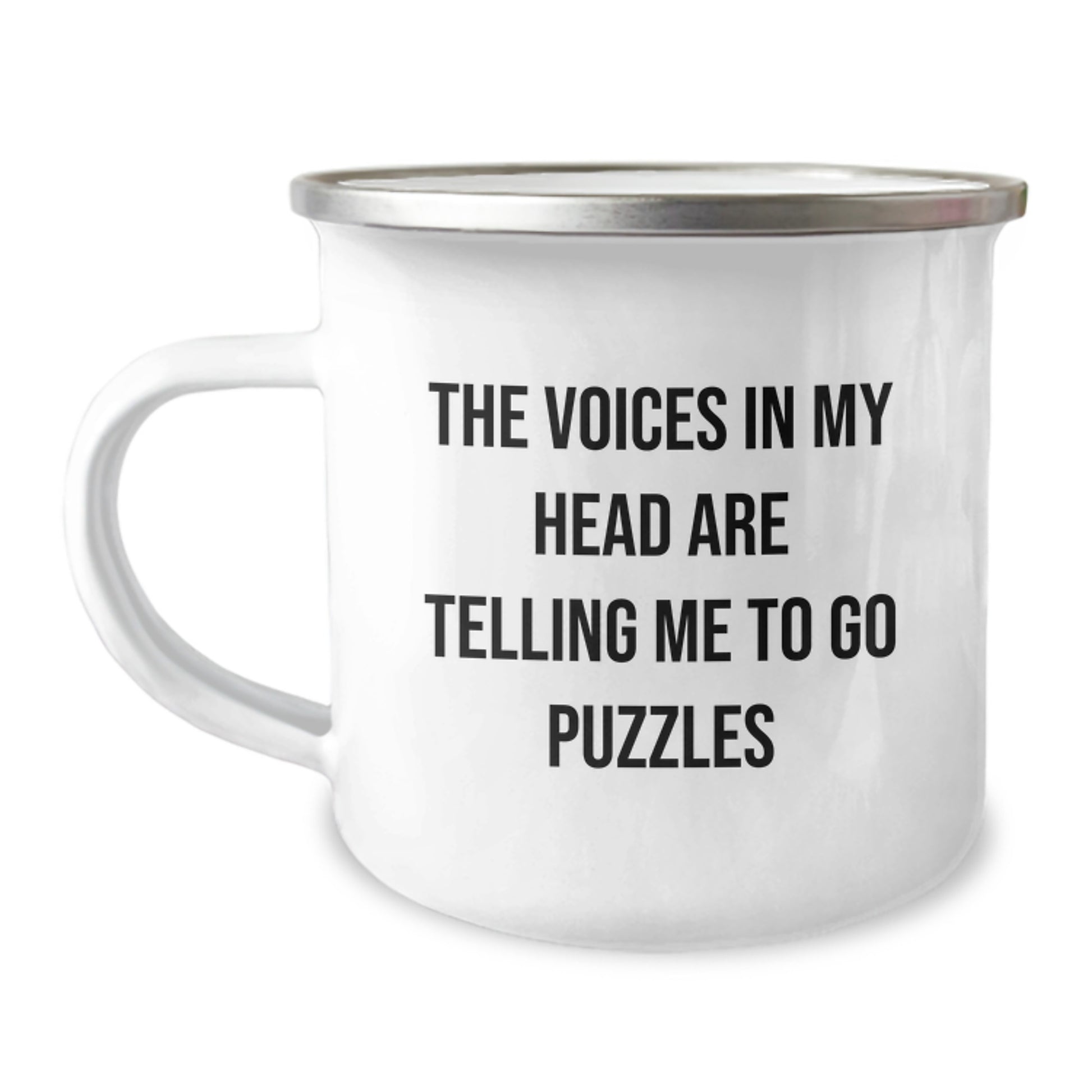 Funny Puzzles Gifts for Men Friends Women Family Christmas Camping Mug - The Voices In My Head Are Telling Me To Go Puzzles - Image 1