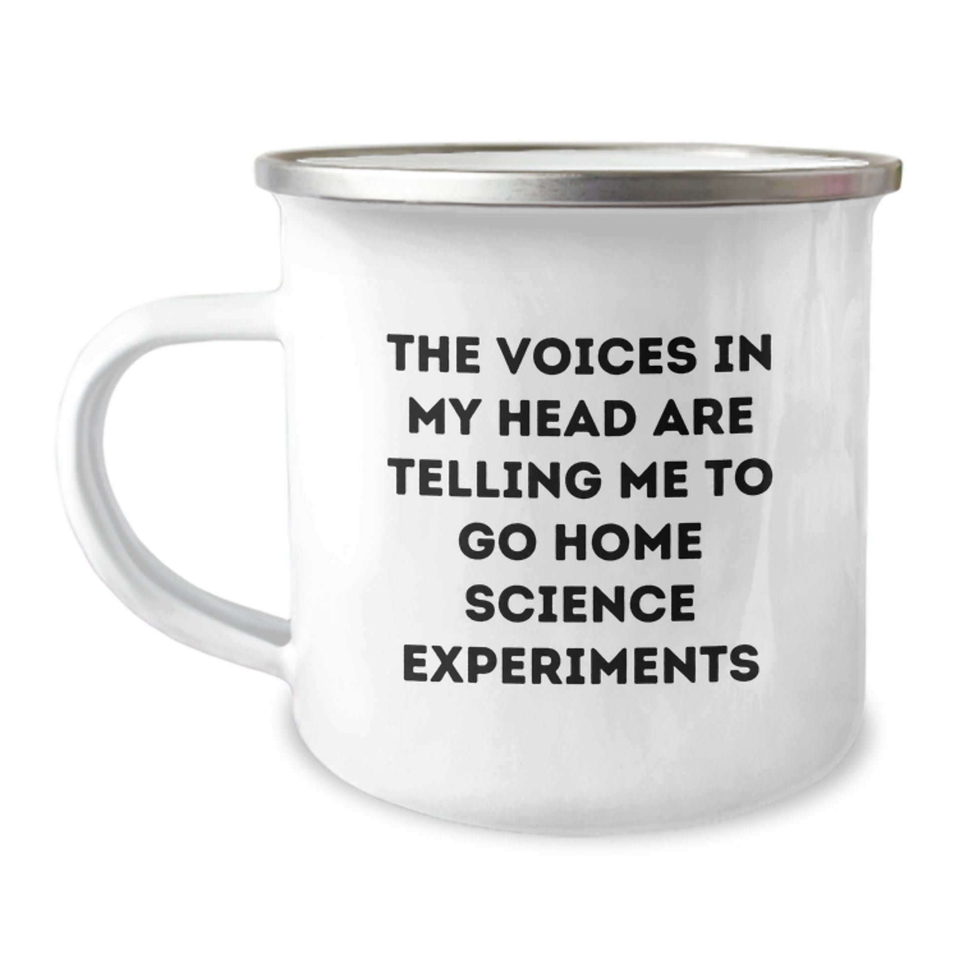 Funny Home Science Experiments Gifts from Men, Women, Friends, or Family - 'The Voices In My Head Are Telling Me To Go' Camping Mug for Home Science Experiments Enthusiasts, Christmas Unique Gifts - Image 1