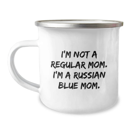 Funny Russian Blue Cat Camping Mug Gifts from Mom for Russian Blue Cat Lover - Christmas Unique - Image 1