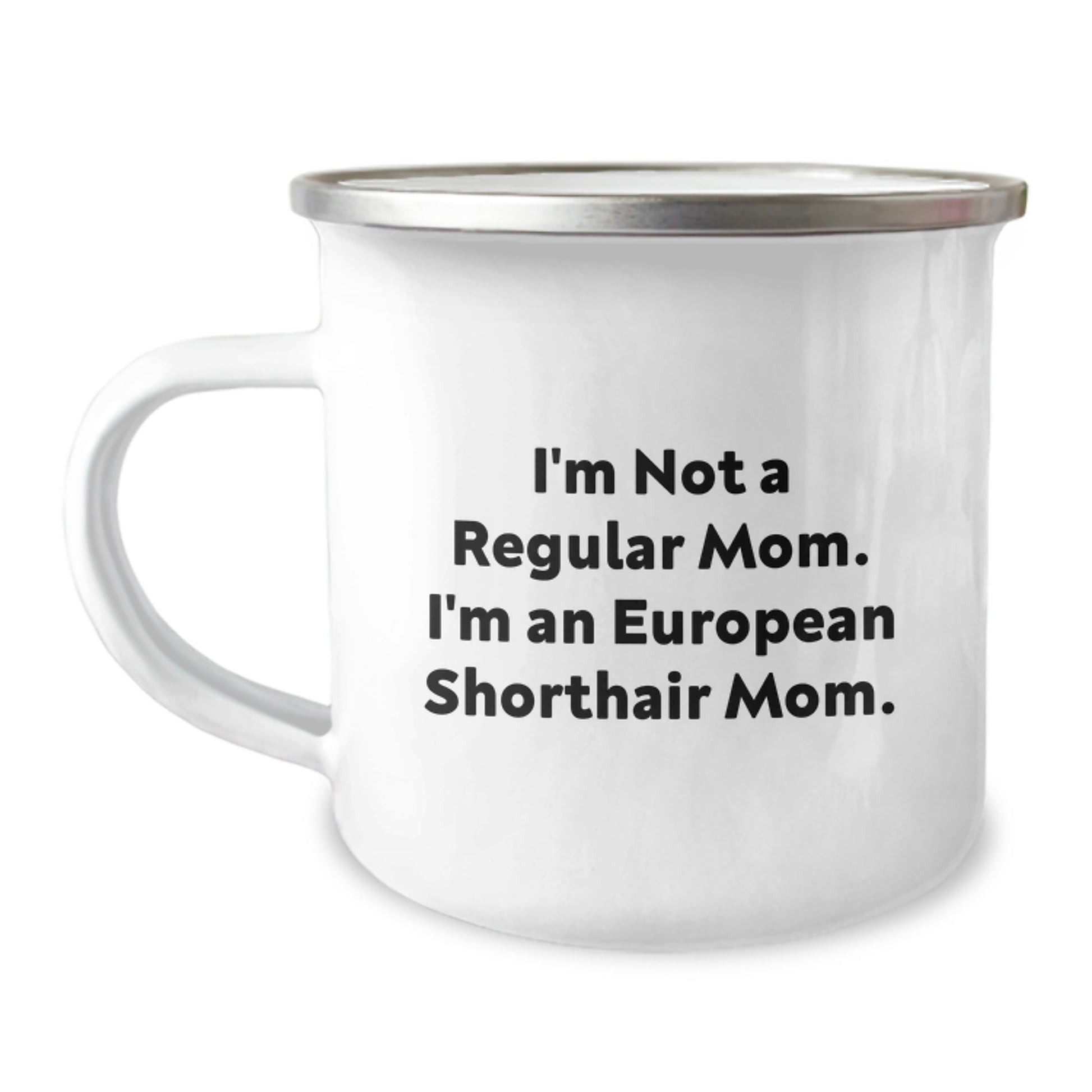 European Shorthair Cat Mom Funny Camping Mug Gifts from Friends for Christmas Unique Presents - Image 1
