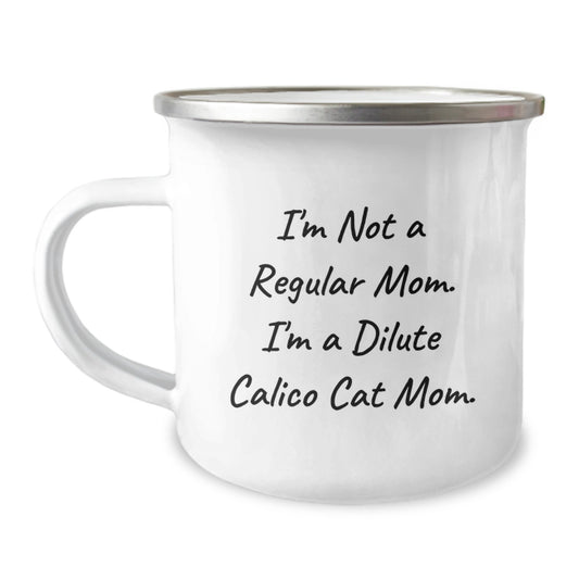 Funny Dilute Calico Cat Mom Camping Mug, Christmas Unique Gifts from Mom to Dilute Calico Cat Lover, Unique Dilute Calico Cat Mom Mug for Dilute Calico Cat Fan - Image 1