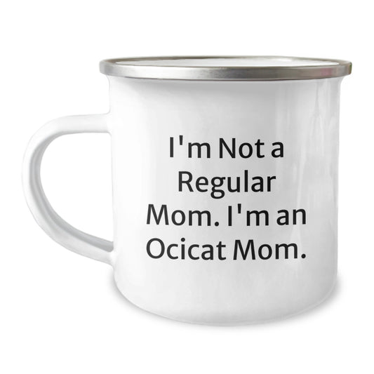 Ocicat Mom Camping Mug, Funny Gift for Graduates, Gifts from Mom to Ocicat Lover, Unique Mugs for Men and Women - Image 1