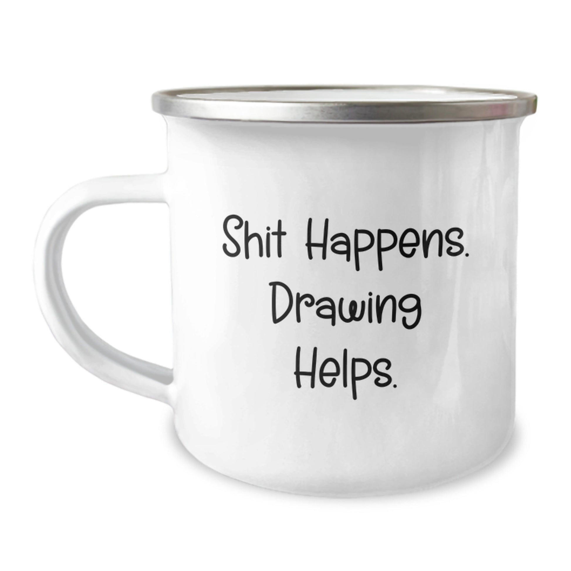 Funny Drawing Gifts for Drawing Lovers - Shit Happens. Drawing Helps. Christmas Unique Mugs from Friends - Image 1