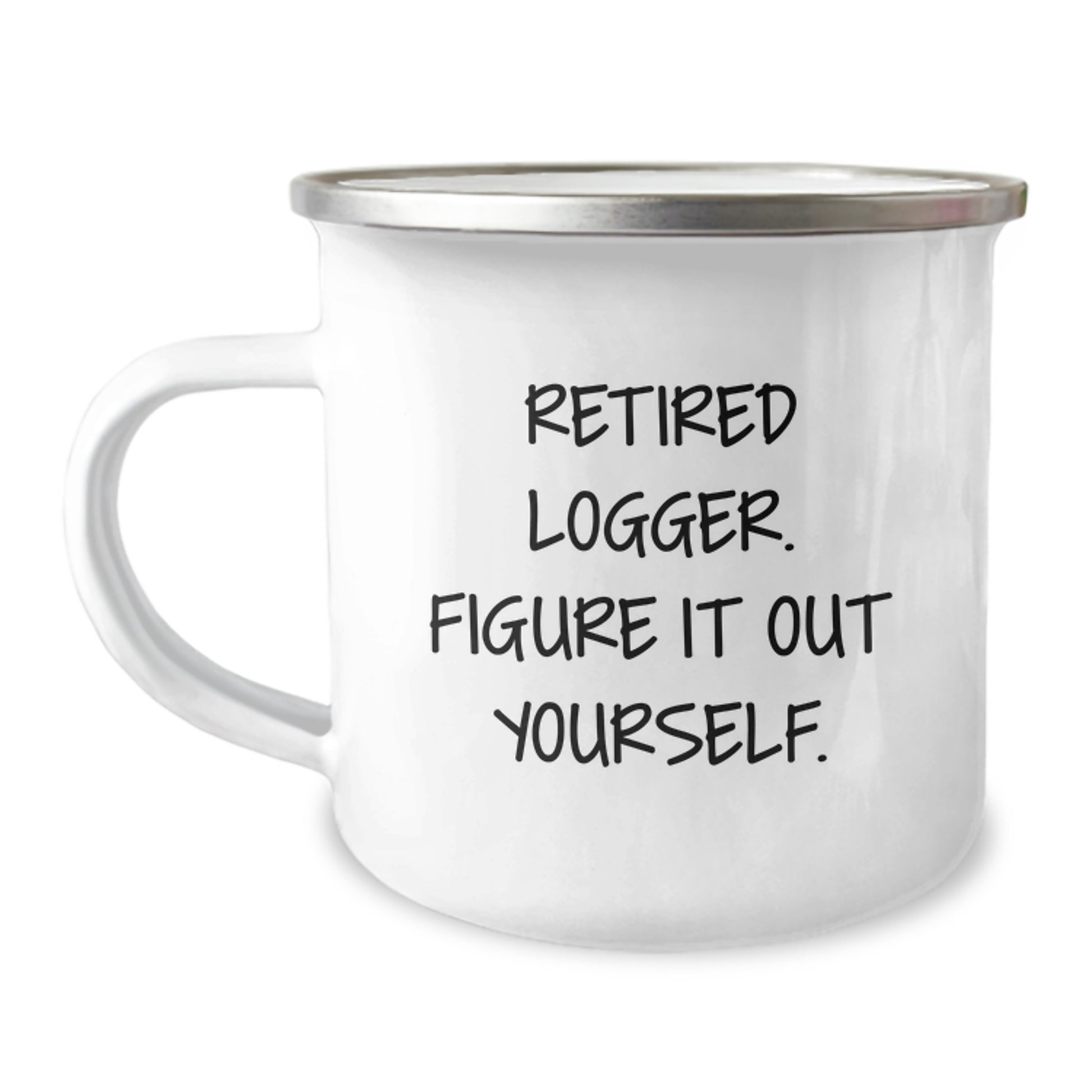 Funny Logger Gifts from Friends, Men, or Family - Retired Logger. Figure It Out Yourself. Christmas Unique Gifts for Logger Men - Image 1