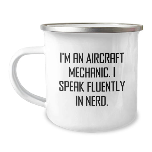 Funny Aircraft Mechanic Camping Mug Gifts from Friends for Men, Unique Christmas Unique Gifts - Image 1