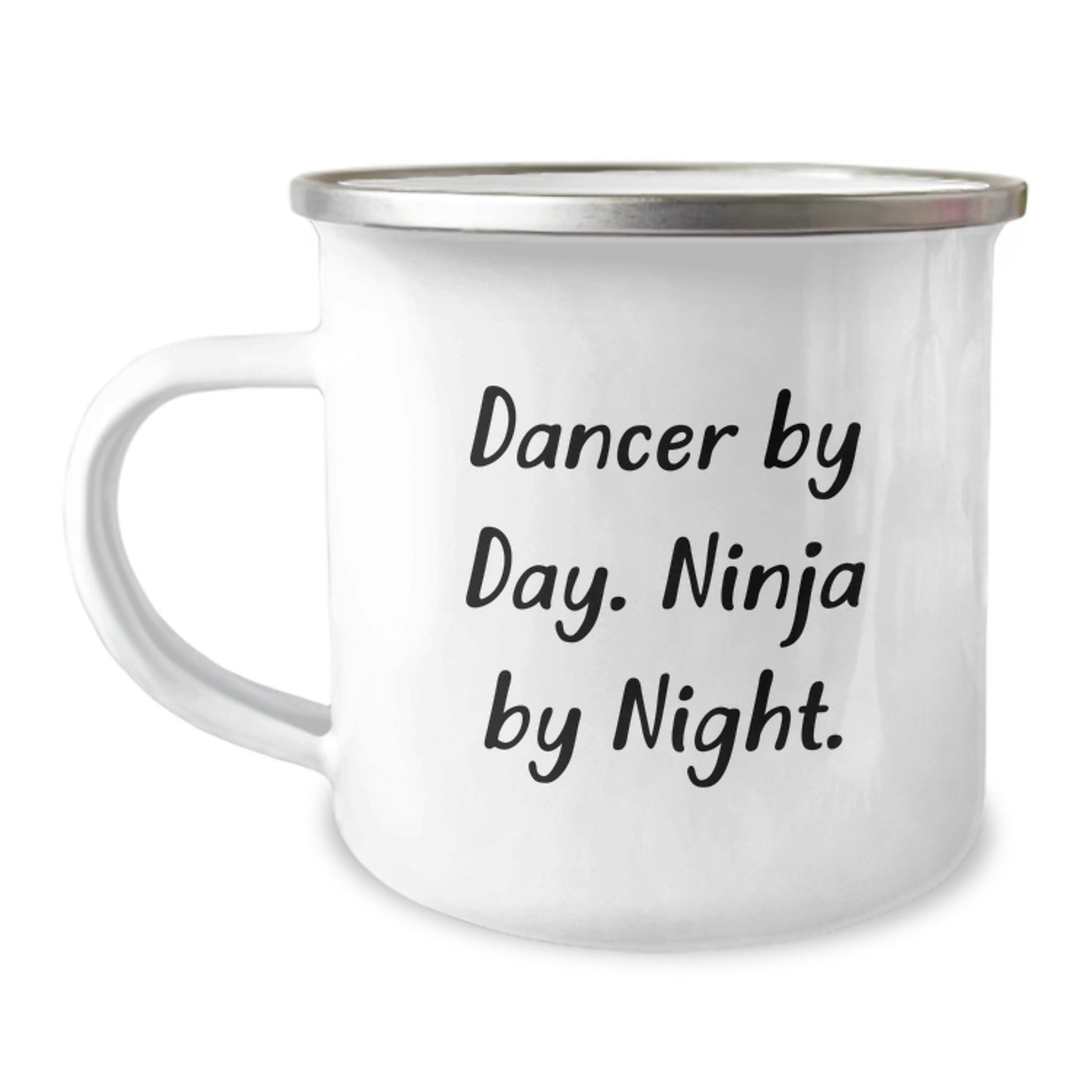Funny Dancer Gifts for Christmas, Unique Camping Mug, 'Dancer By Day. Ninja By Night.' Quote, Funny Dancer Gifts from Friends, Funny Camping Mug for Dancer Lover - Image 1