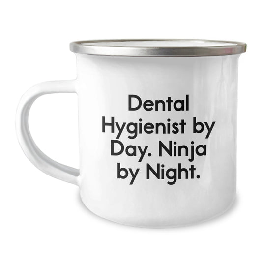 Funny Dental Hygienist Gifts, Dental Hygienist By Day Ninja By Night, Camping Mug for Christmas Unique Gifts - Image 1