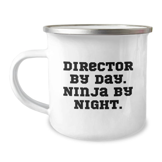 Funny Director Gifts from Friends for Director By Day, Ninja By Night. Christmas Unique Gifts for Men, Women, Coworkers, Family, and Friends, Director Camping Mug - Image 1