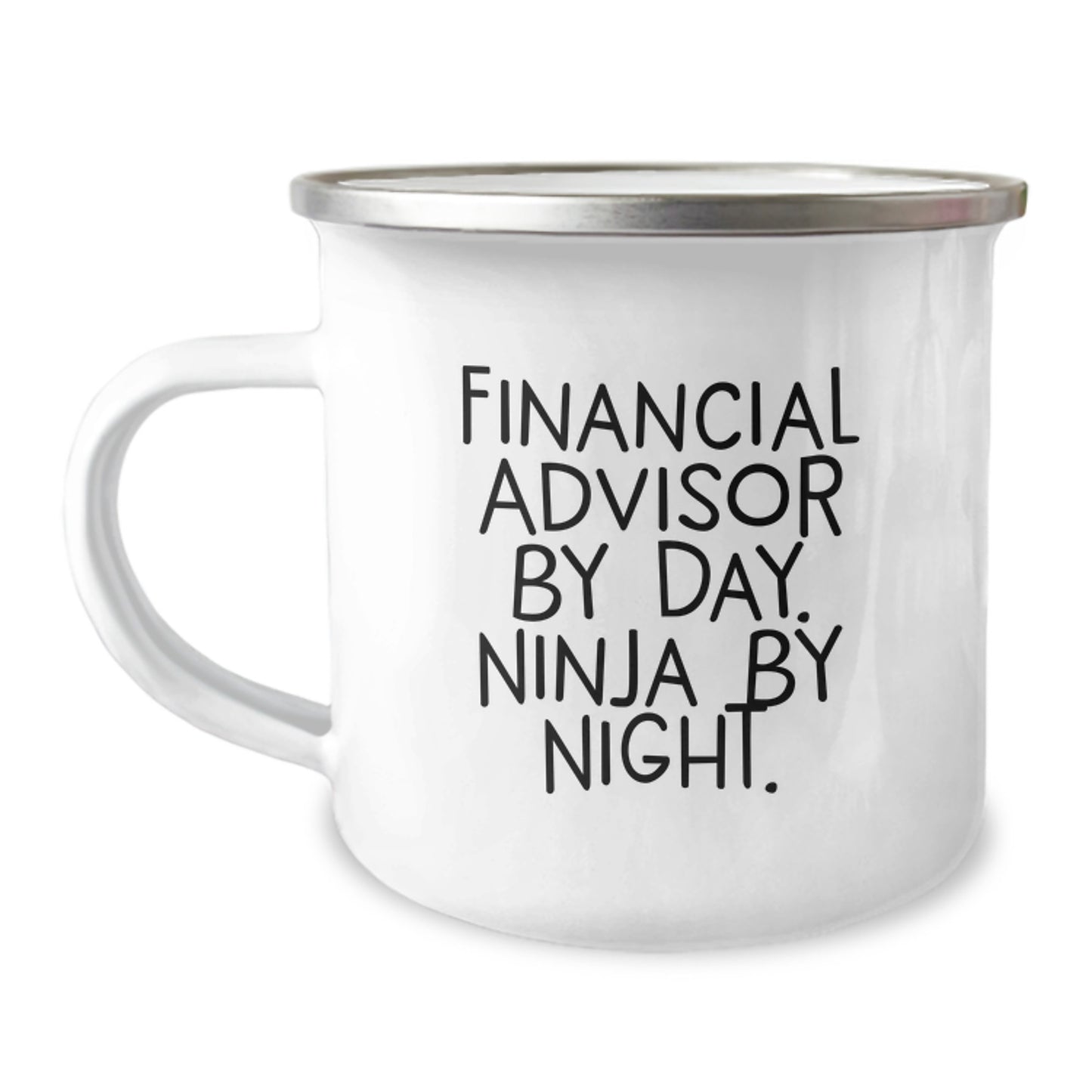 Financial Advisor Fun Gifts from Friends, Funny Camping Mugs for Birthday, 'Financial Advisor By Day. Ninja By Night.' - Image 1