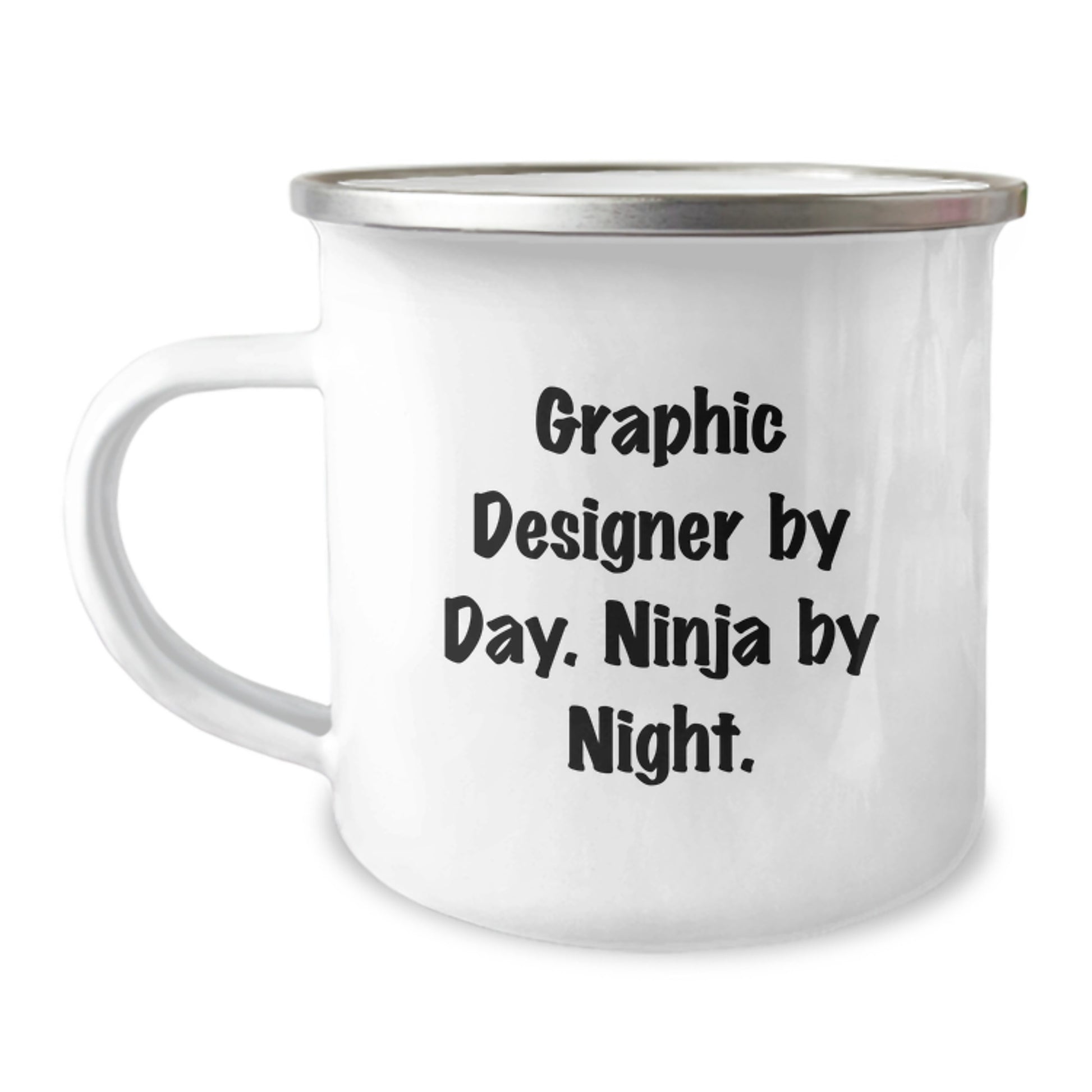 Graphic Designer Gifts Funny Camping Mug - 'Graphic Designer By Day. Ninja By Night.' - Birthday Unique Gifts from Friends - Image 1