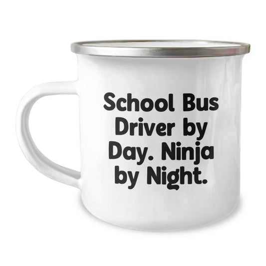 Funny School Bus Driver Gifts from Men to School Bus Driver Friends - School Bus Driver By Day Ninja By Night Christmas Unique Gifts for School Bus Driver - Image 1