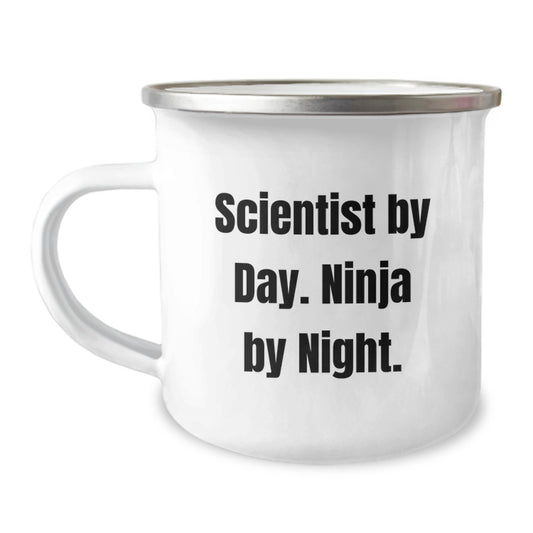 Funny Scientist Christmas Unique Gifts for Scientist Friends, Men, Family, Men Camping Mug, Scientist By Day. Ninja By Night. Quote - Image 1