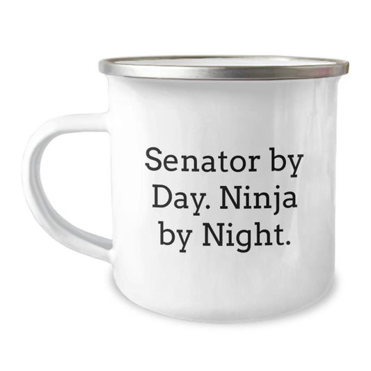 Gifts from Friends for Senator, Funny Camping Mug, Senator By Day. Ninja By Night. Christmas Unique Gifts - Image 1