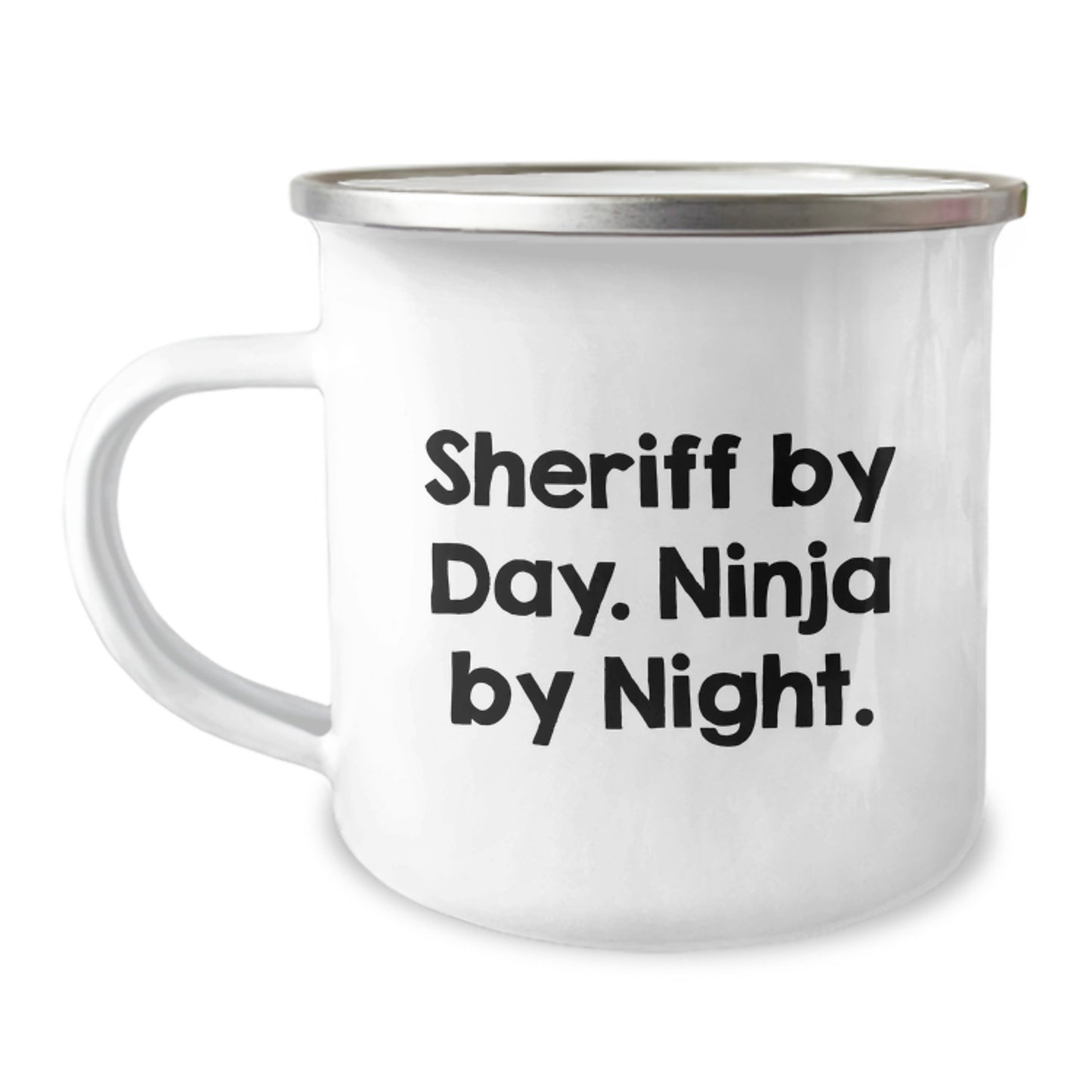Funny Sheriff Gifts from Men to Friends - Sheriff By Day. Ninja By Night. Christmas Unique Mug - Image 1