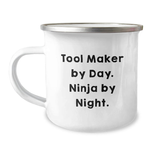 Tool Maker Gifts from Friends for Tool Maker, Funny Quote Camping Mug, 12 oz Stainless Steel with Enamel Finish, Birthday Unique Gifts - Image 1
