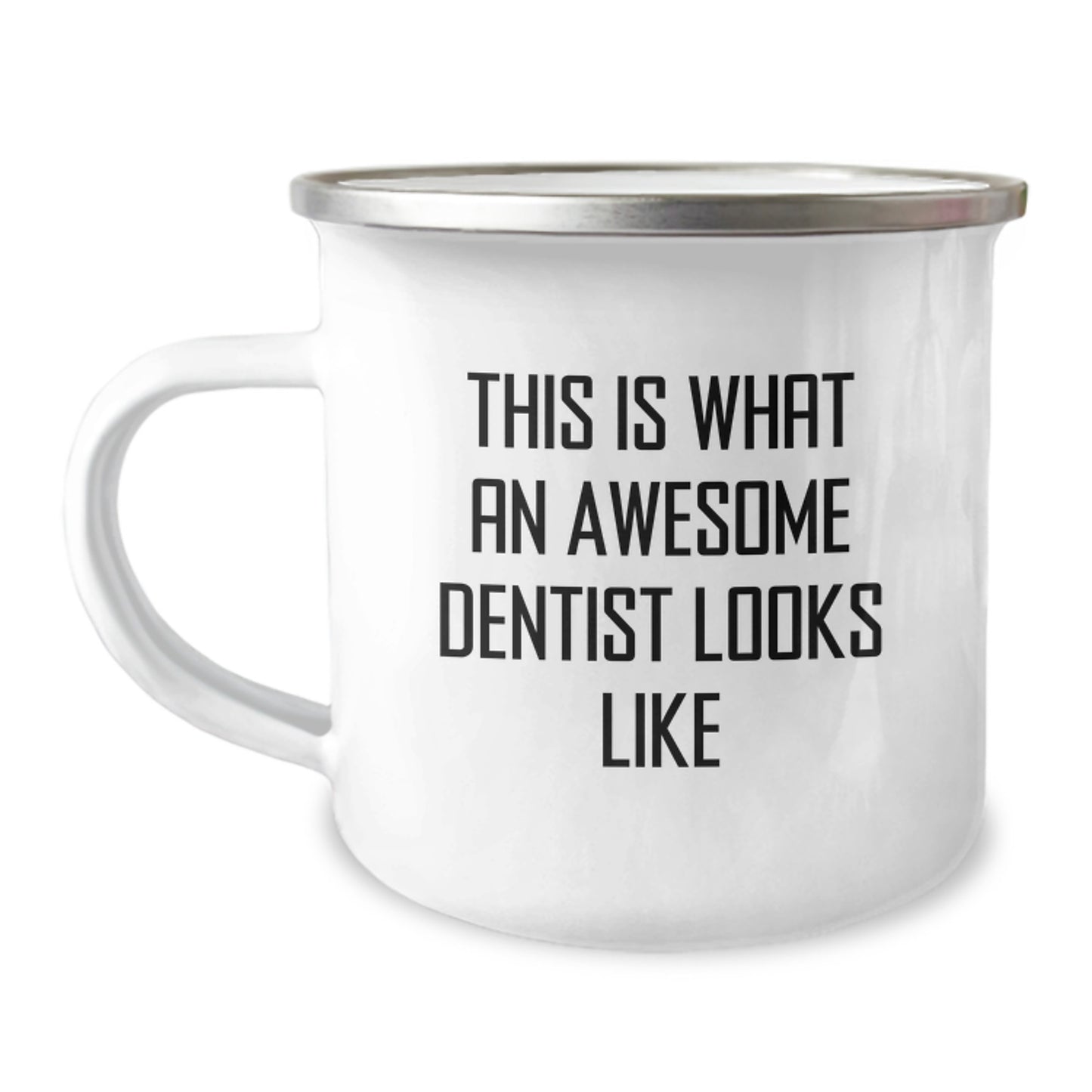 Funny Dentist Gifts for Birthday, 'This Is What An Awesome Dentist Looks Like' Camping Mug Gifts from Friends for Dentist - Image 1