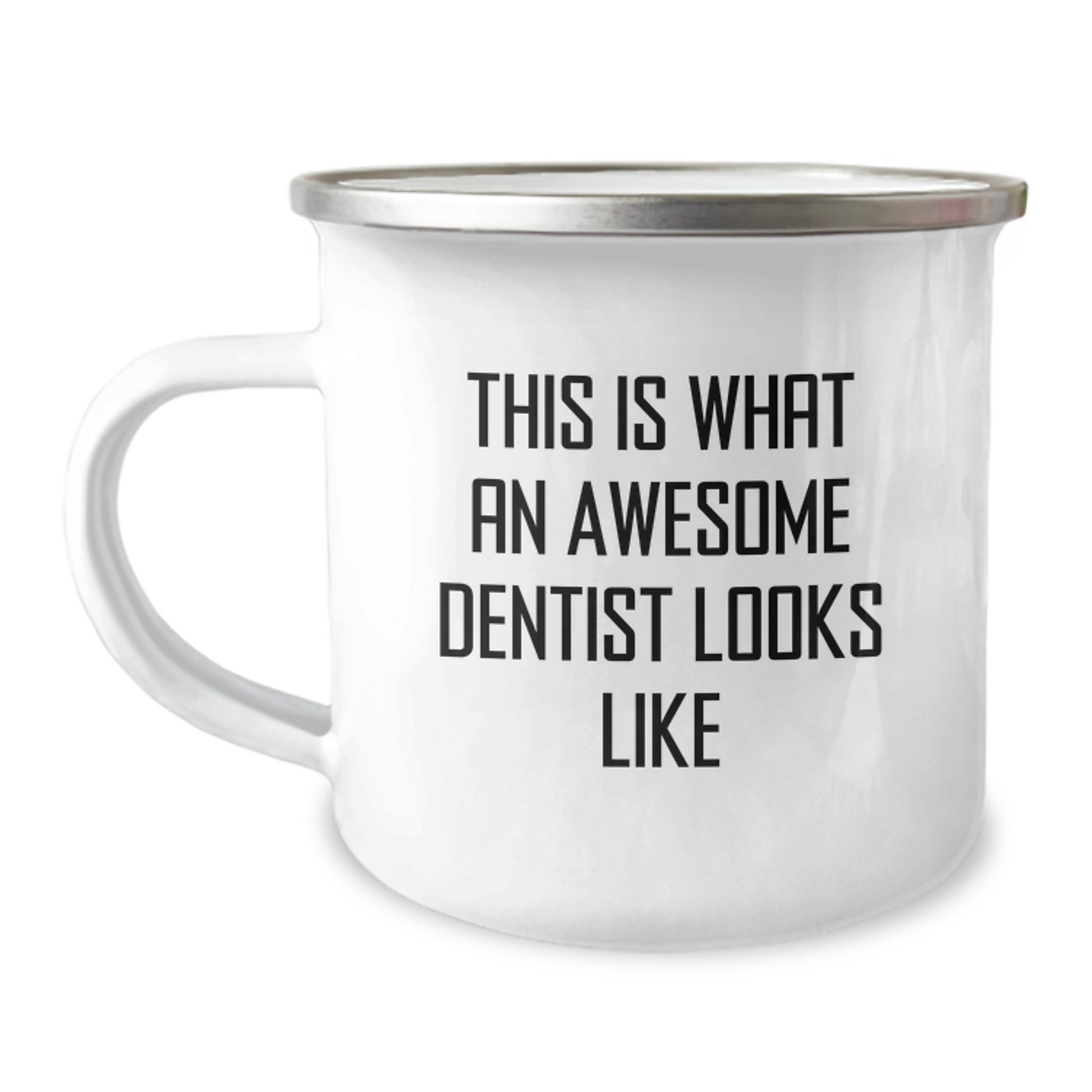 Funny Dentist Gifts for Birthday, 'This Is What An Awesome Dentist Looks Like' Camping Mug Gifts from Friends for Dentist - Image 1