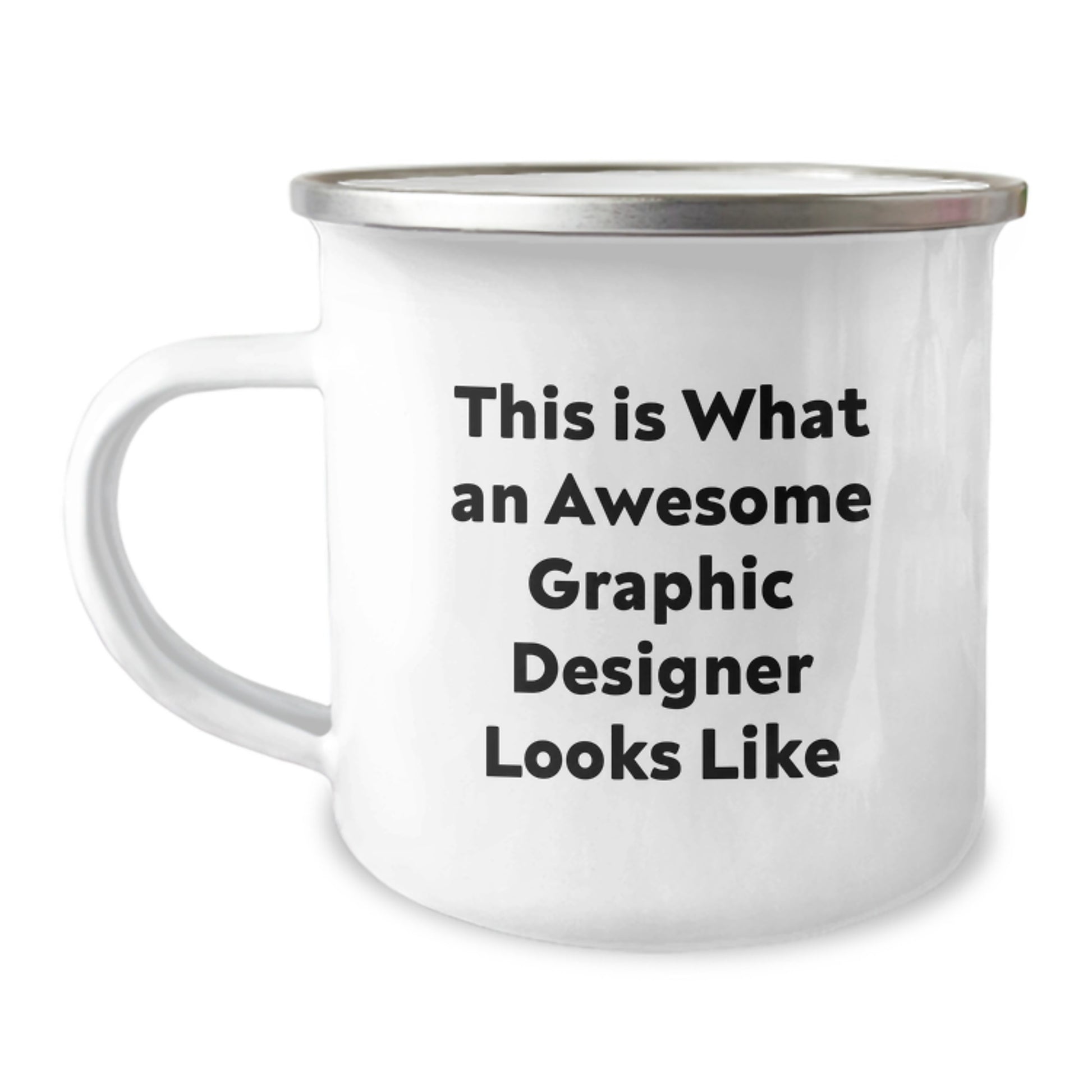 Unique Graphic Designer Gifts from Friends for Christmas - Fun Camping Mug - 'This Is What An Awesome Graphic Designer Looks Like' Quote - Image 1