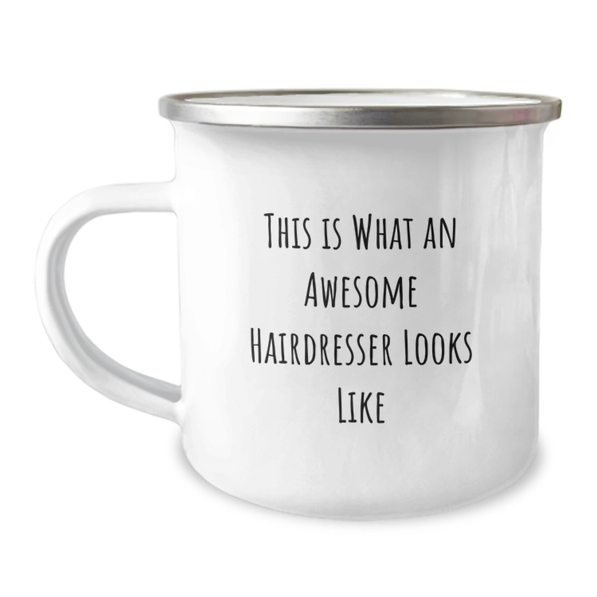 Funny Hairdresser Gifts from Friends - Camping Mug with This Is What An Awesome Hairdresser Looks Like Quote - Christmas Unique Gifts for Hairdresser - Image 1