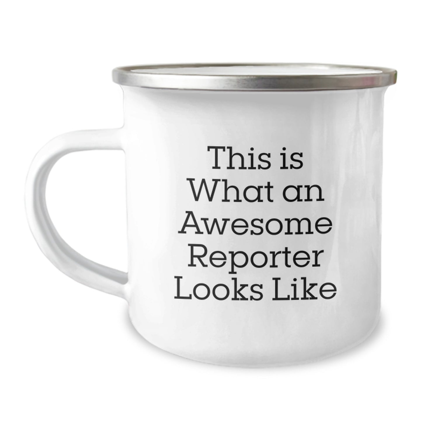 Funny Reporter Gifts: This Is What An Awesome Reporter Looks Like, Camping Mug for Birthday, Gifts from Friends and Family - Image 1