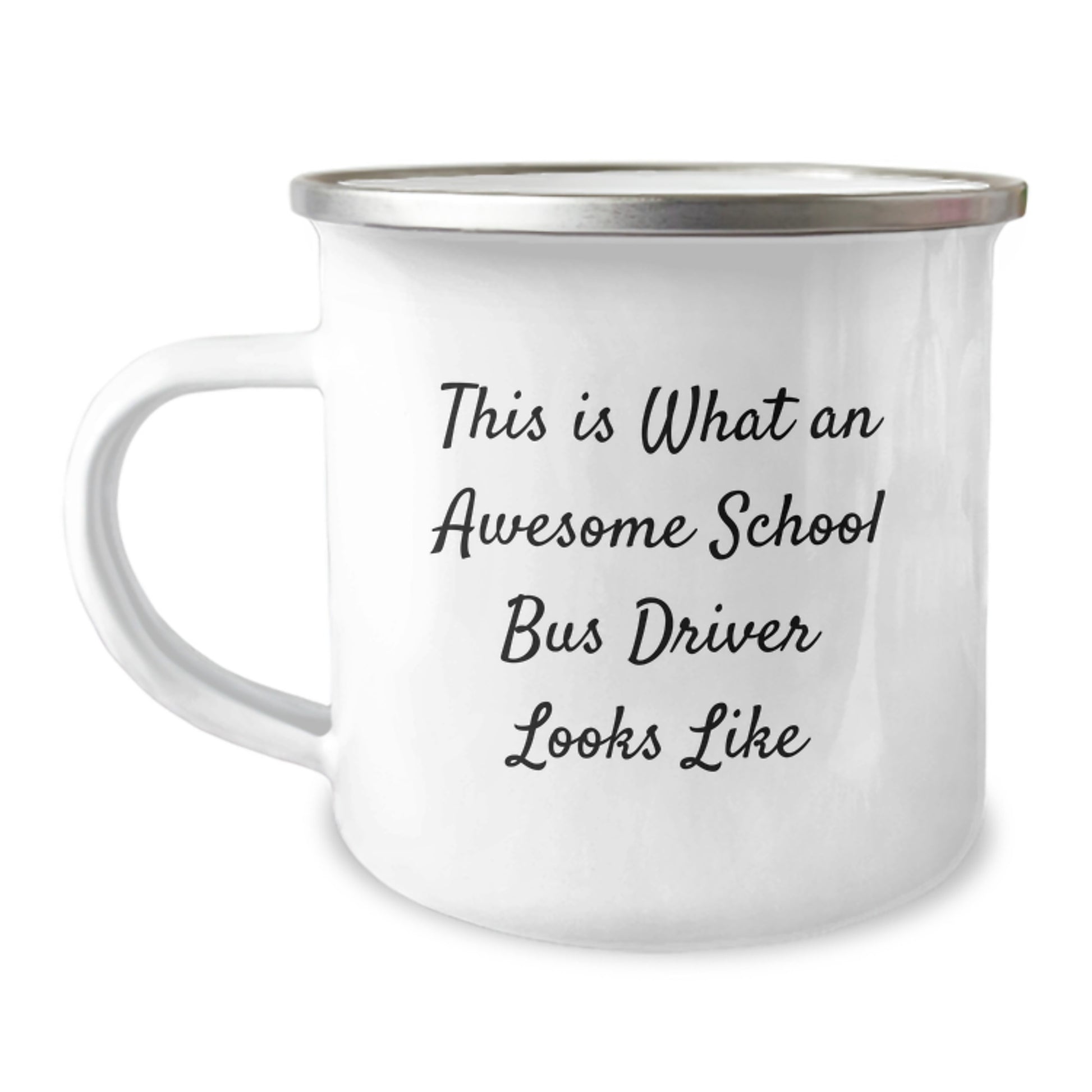 Funny School Bus Driver Gifts from Friends, Gifts for School Bus Driver on Birthday, Camping Mug with Quote 'This Is What An Awesome School Bus Driver Looks Like' - Image 1