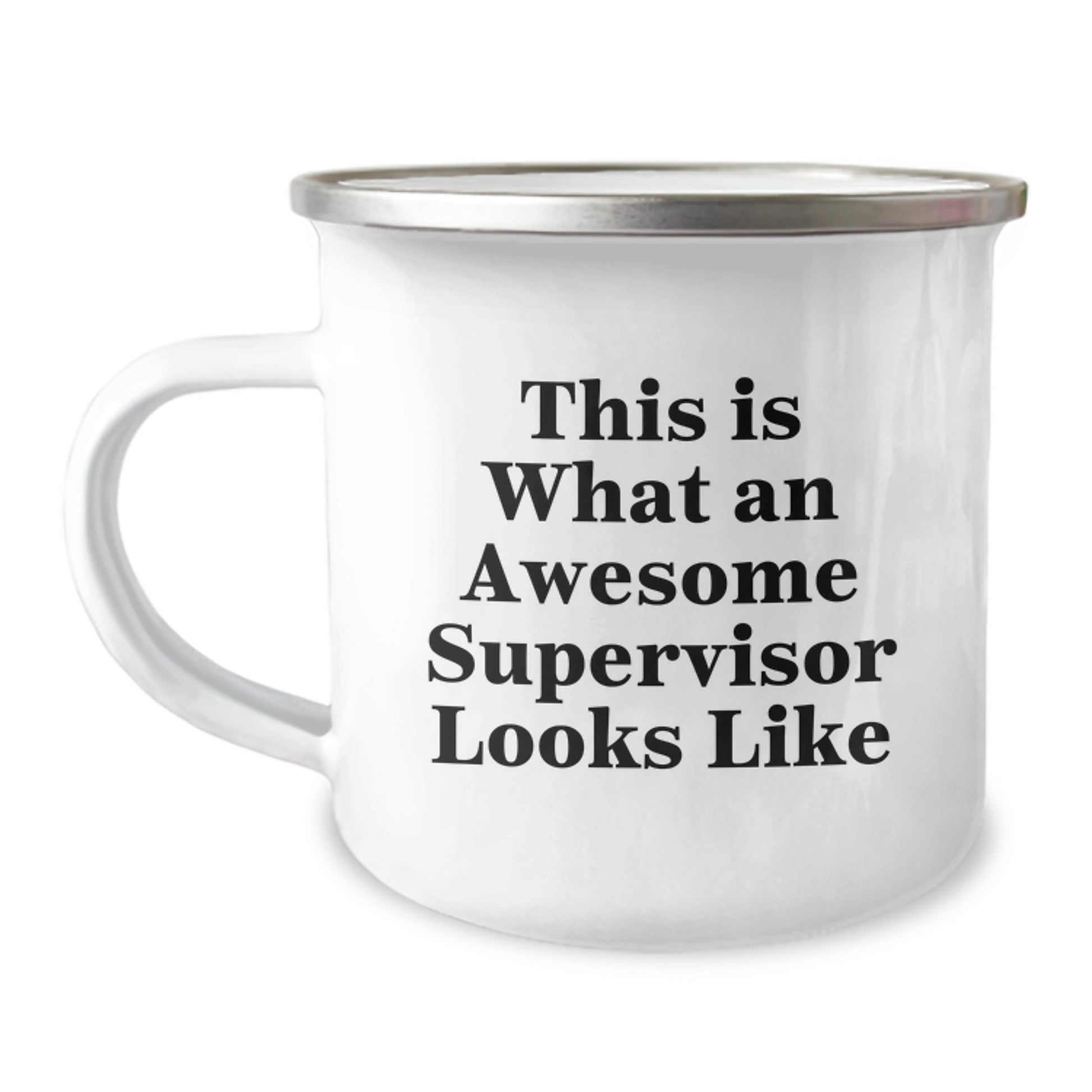 Funny Supervisor Gifts from Friends for Supervisors on Graduation, This Is What An Awesome Supervisor Looks Like, Camping Mug, 12 oz Stainless Steel with Enamel Finish - Image 1