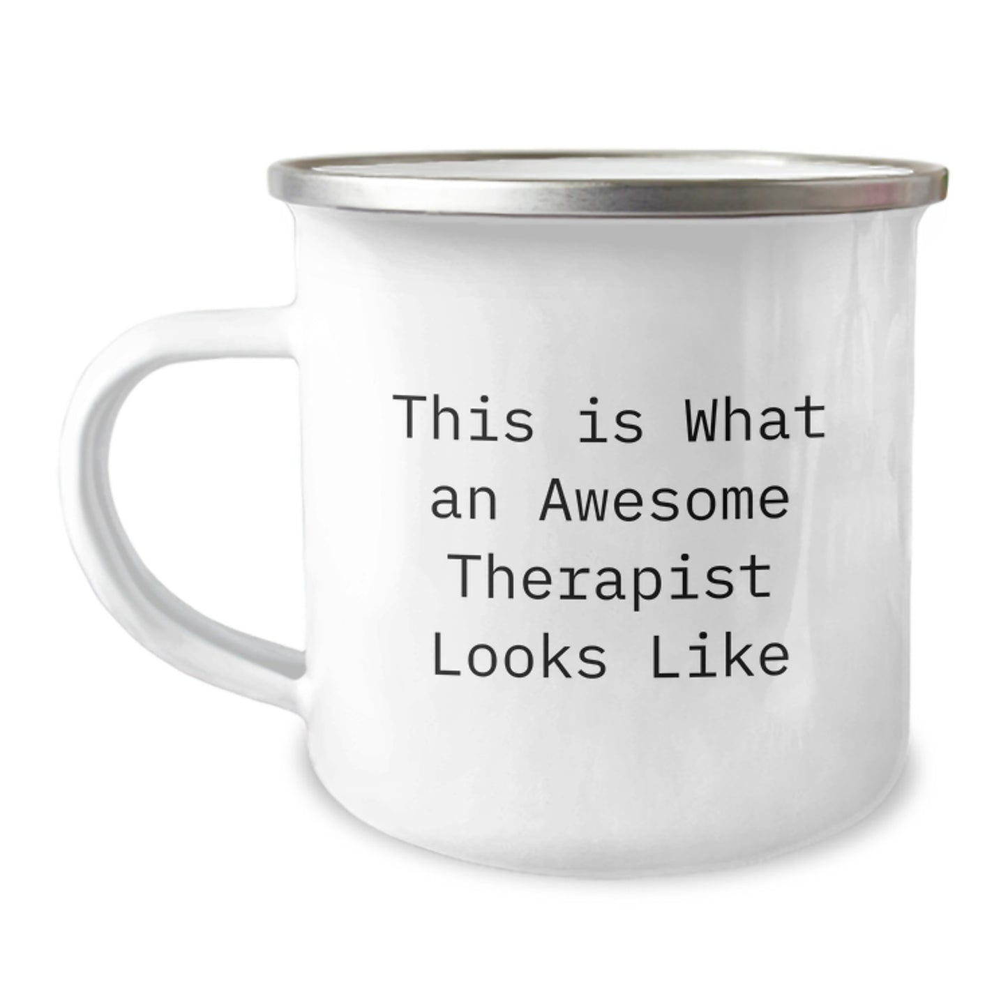 Funny Therapist Gifts from Friends for Graduation Unique Gifts, This Is What An Awesome Therapist Looks Like on Stainless Steel Camping Mug - Image 1