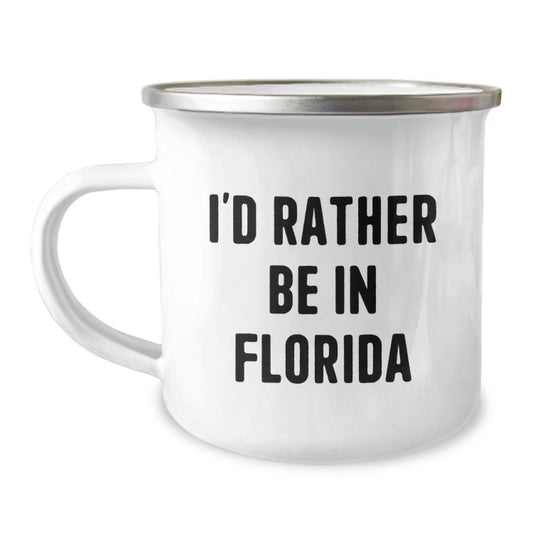 Funny Florida Gifts for Friends from Florida Camping Mug I'd Rather Be In Florida - Image 1