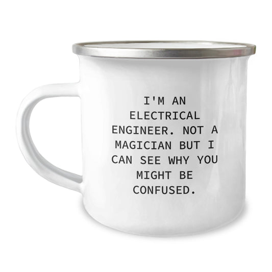 Funny Electrical Engineer Gifts for Him - Electrical Engineer Christmas Mug - Camping Mug for Men - I'm An Electrical Engineer, Not A Magician - Image 1