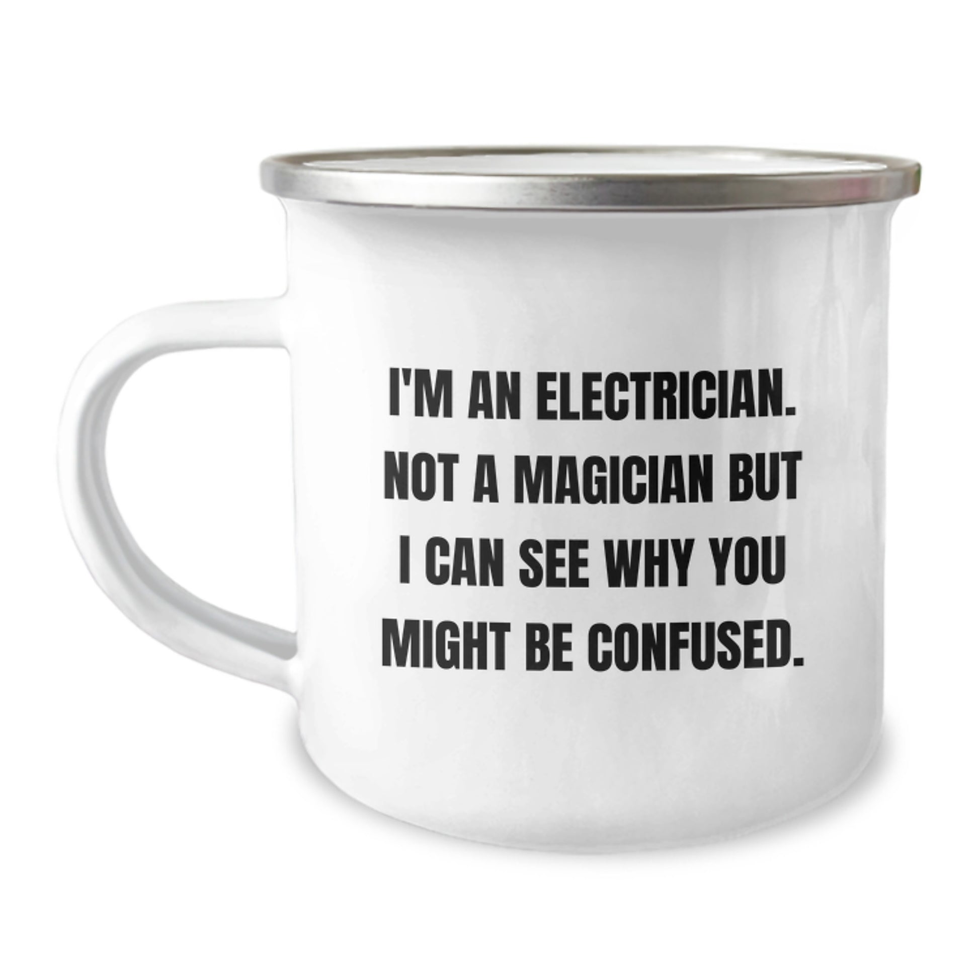 Funny Electrician Gifts from Friends to Electrician Men - Christmas Unique Mug, I'm An Electrician Not A Magician - Image 1
