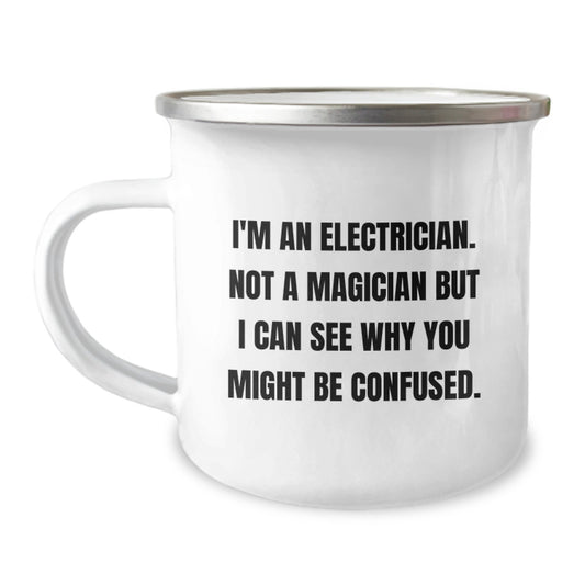 Funny Electrician Gifts from Friends to Electrician Men - Christmas Unique Mug, I'm An Electrician Not A Magician - Image 1