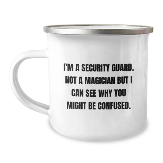 Funny Security Guard Camping Mug Gifts for Men and Women, Christmas Unique Ideas from Friends, Coworkers, Family - Image 1
