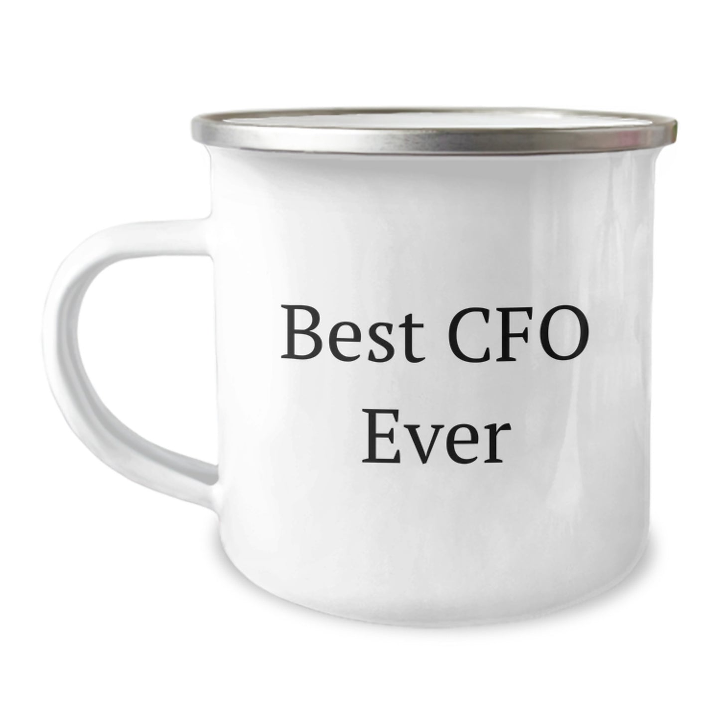 Funny CFO Gifts for Men Camping Mug Best Cfo Ever Quote, Unique Christmas Memorable Presents from Friends for CFOs, 12 oz Stainless Steel Enamel - Image 1