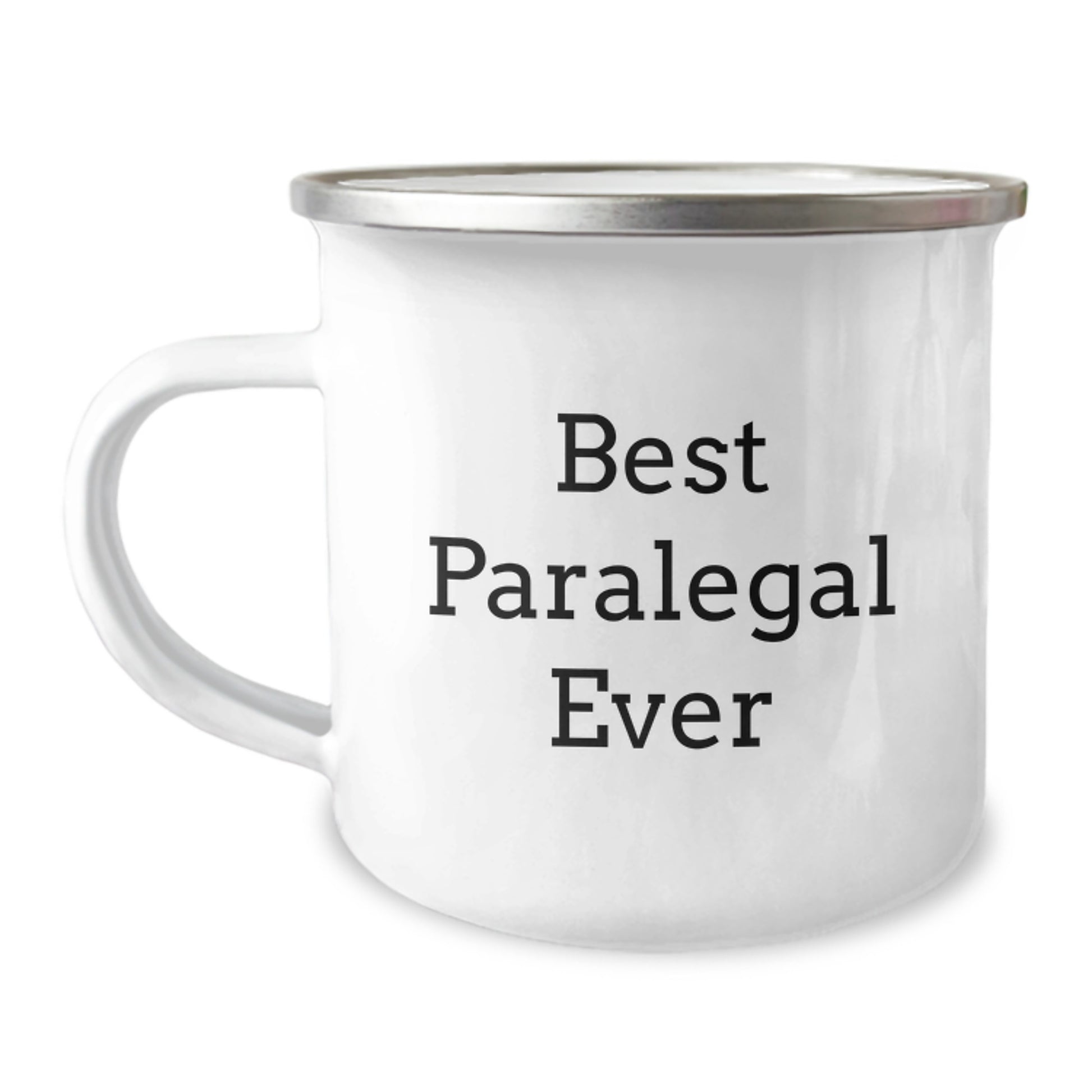 Funny Gifts from Paralegal Colleagues, Best 'Paralegal Ever' Christmas Unique Gifts, 12 oz Stainless Steel Camping Mug - Image 1