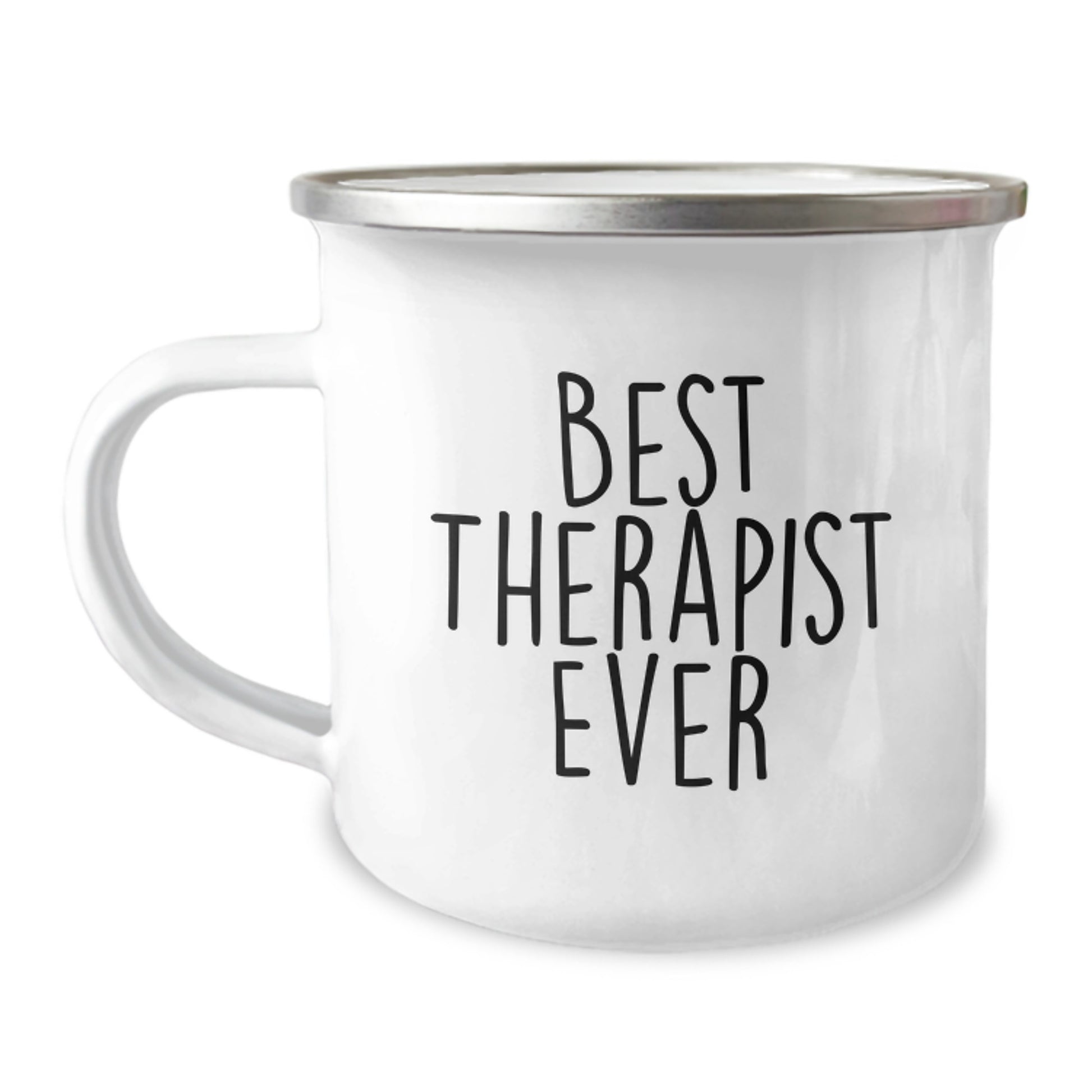 Funny Therapist Gifts from Friends - Best Therapist Ever Quote on Camping Mug for Birthday - Image 1