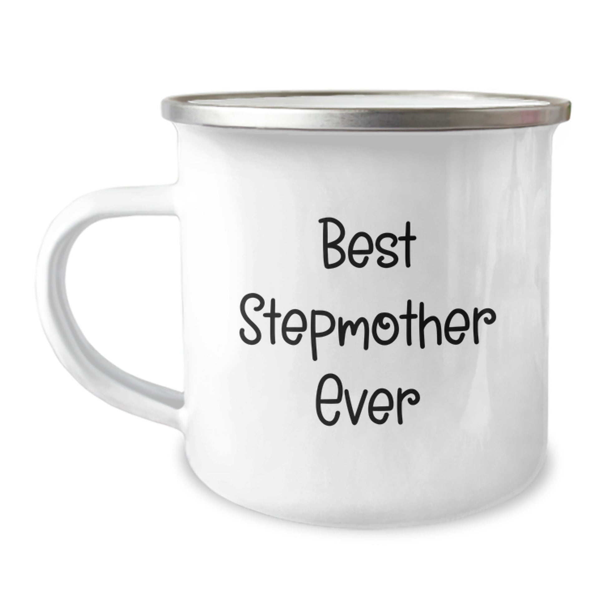 Funny Stepmother Gifts, Best Stepmother Ever Quote, 12 oz Camping Mug, Birthday Unique Gifts from Family to Stepmother - Image 1